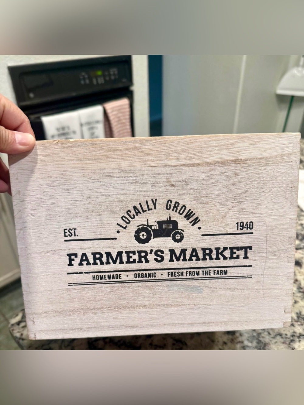 Wooden Farmer’s Market Farmhouse storage bin/decor